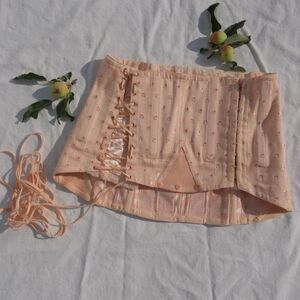 Gorgeous antique 1940s French blush pink corset